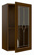 Шкаф антресоль со стеклом ШАС-40 Гурман 1, орех пегасо, размер 400х720х316 мм, Мебель Маркет